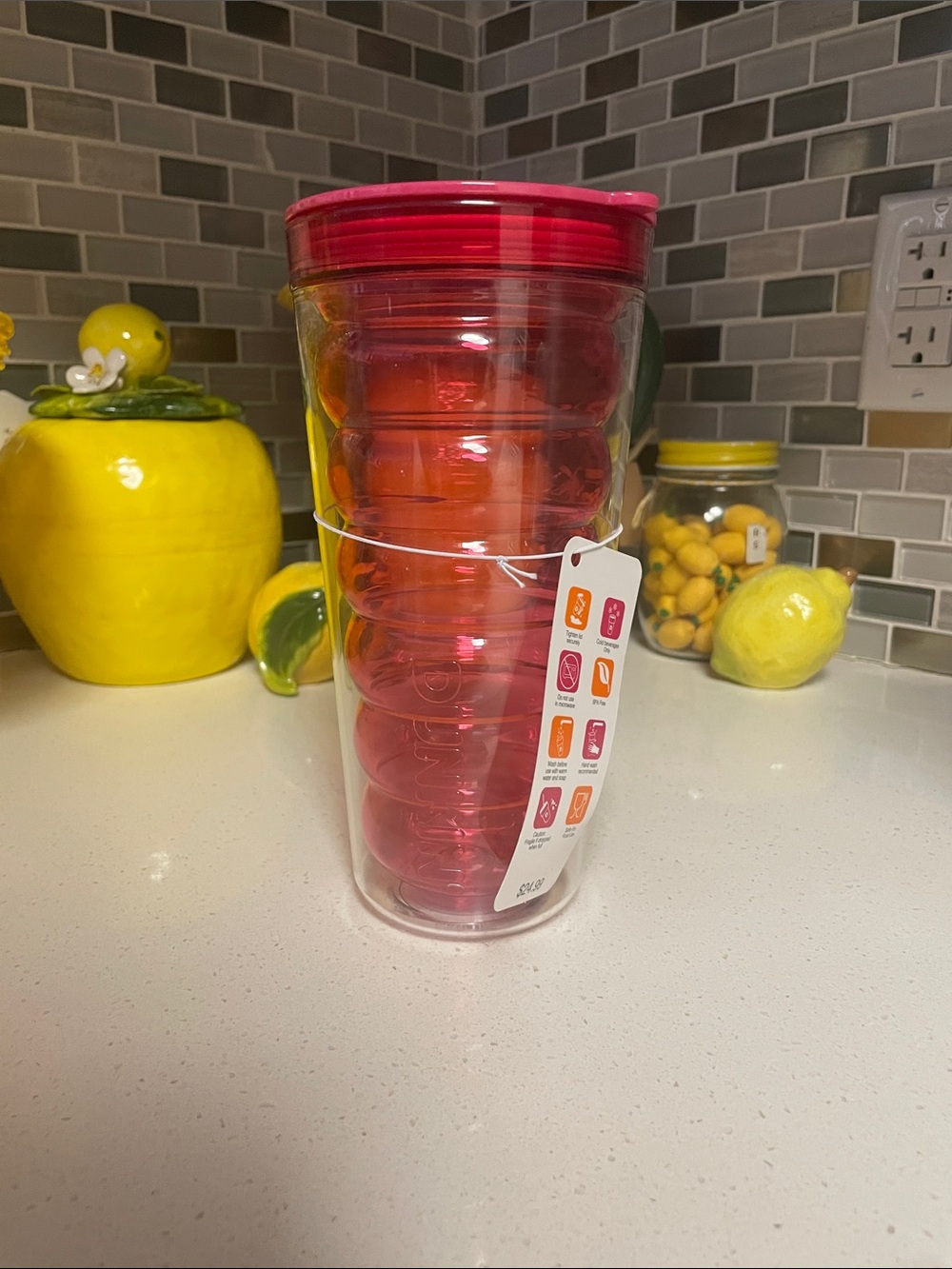Dunkin Bubble Acrylic Tumbler - Pink Inner Cup
